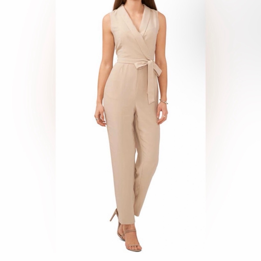 NWT Halogen Beige Sleeveless Jumpsuit Size M